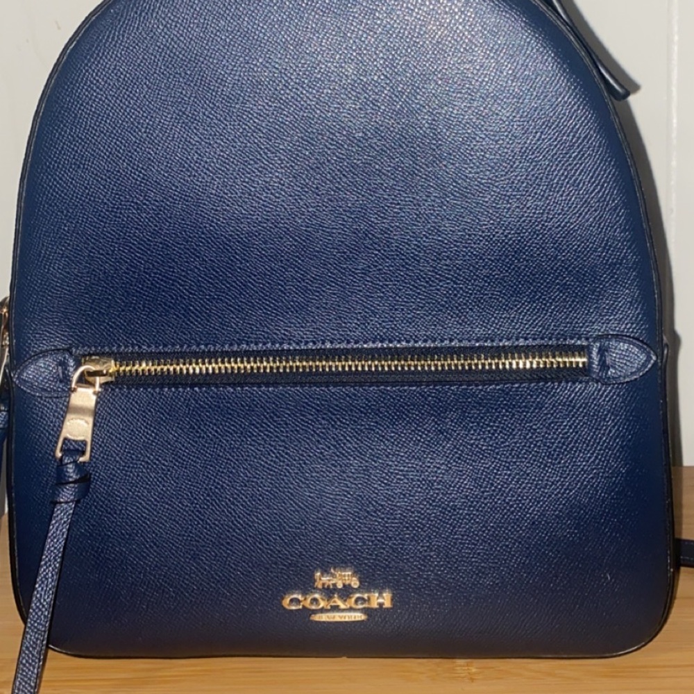 COACH navy blue mini back pack (like new) - Picture 2 of 7